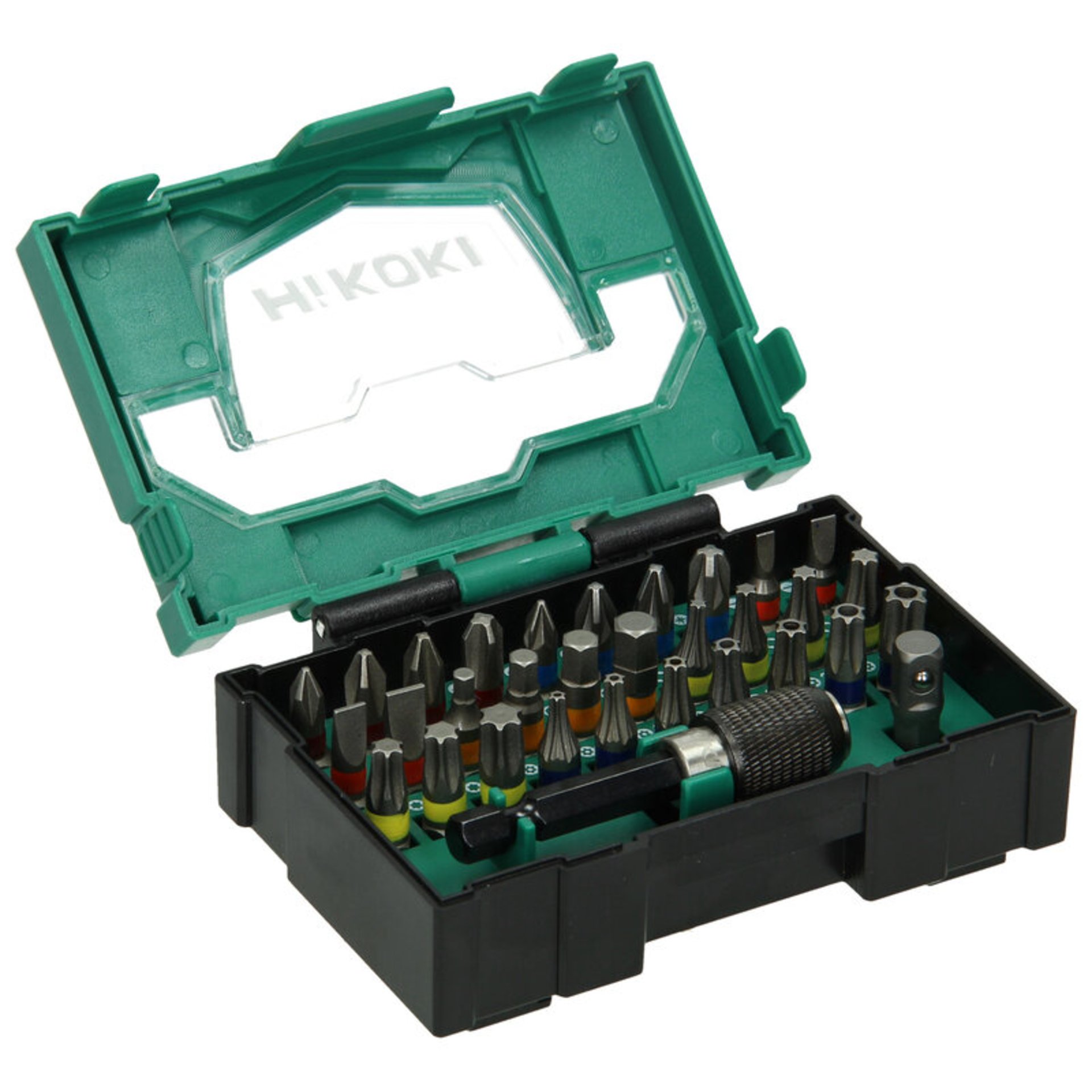 Hikoki Bit-Box 1/4", 32-teilig, 25mm, inkl. magnetischem Bithalter, Größe I Munition, Waffe