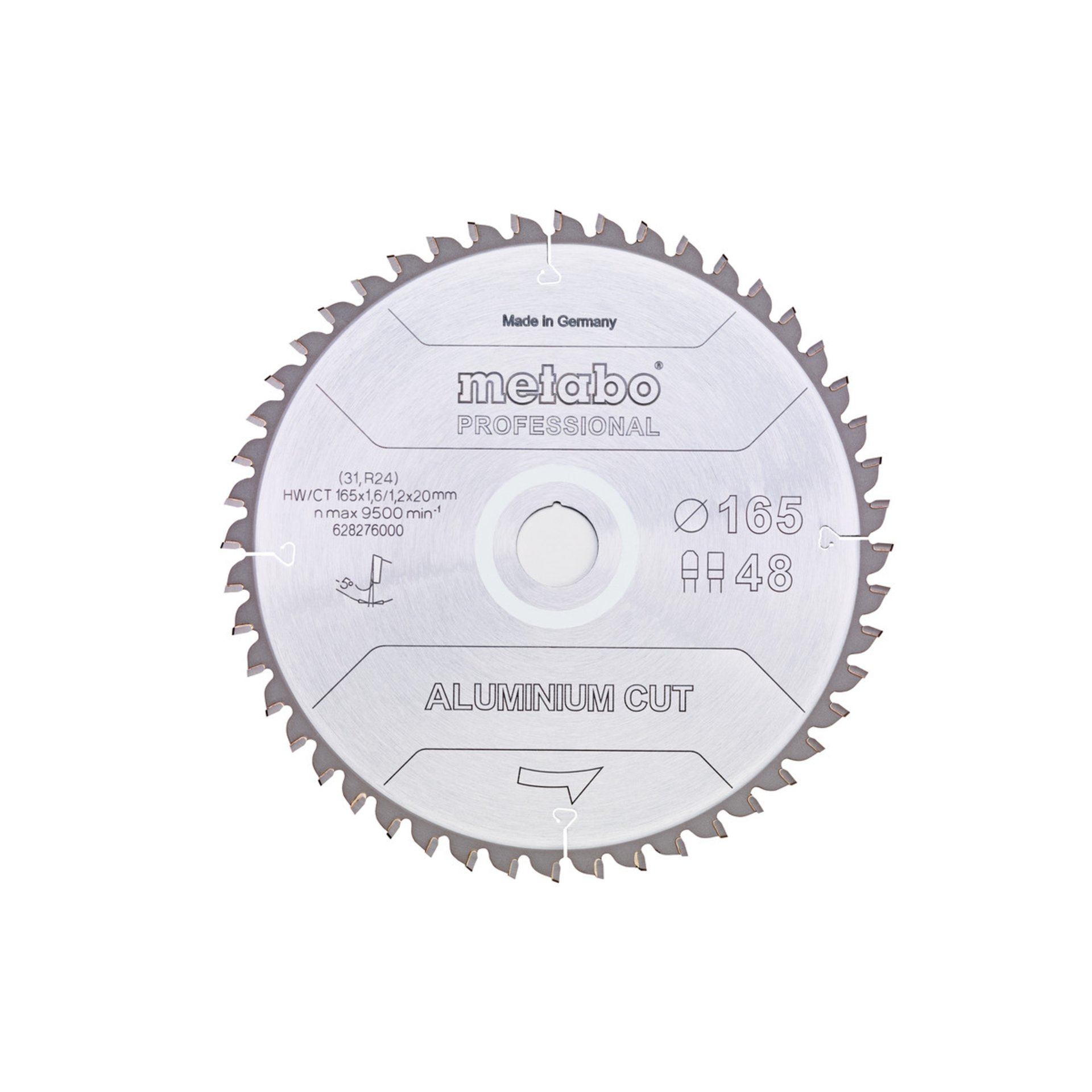 Metabo Sägeblatt "aluminium cut - professional", 165x20 Z48 FZ/TZ 5°neg (628276000) Elektronik, Hardware, Computerausrüstung