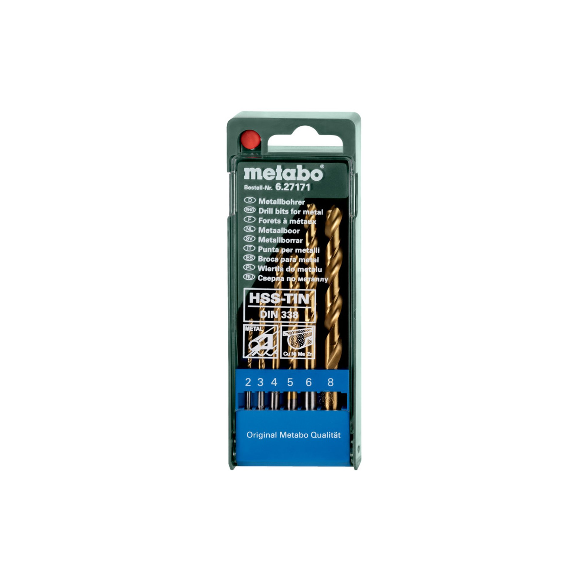 Metabo HSS-TiN-Bohrerkassette, 6-teilig (627171000)