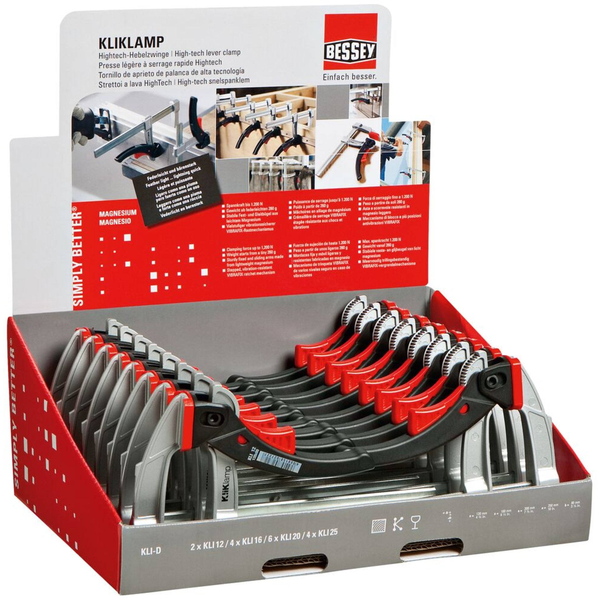 Hightech-Hebelzwinge KliKlamp Theken-Display KLI-D