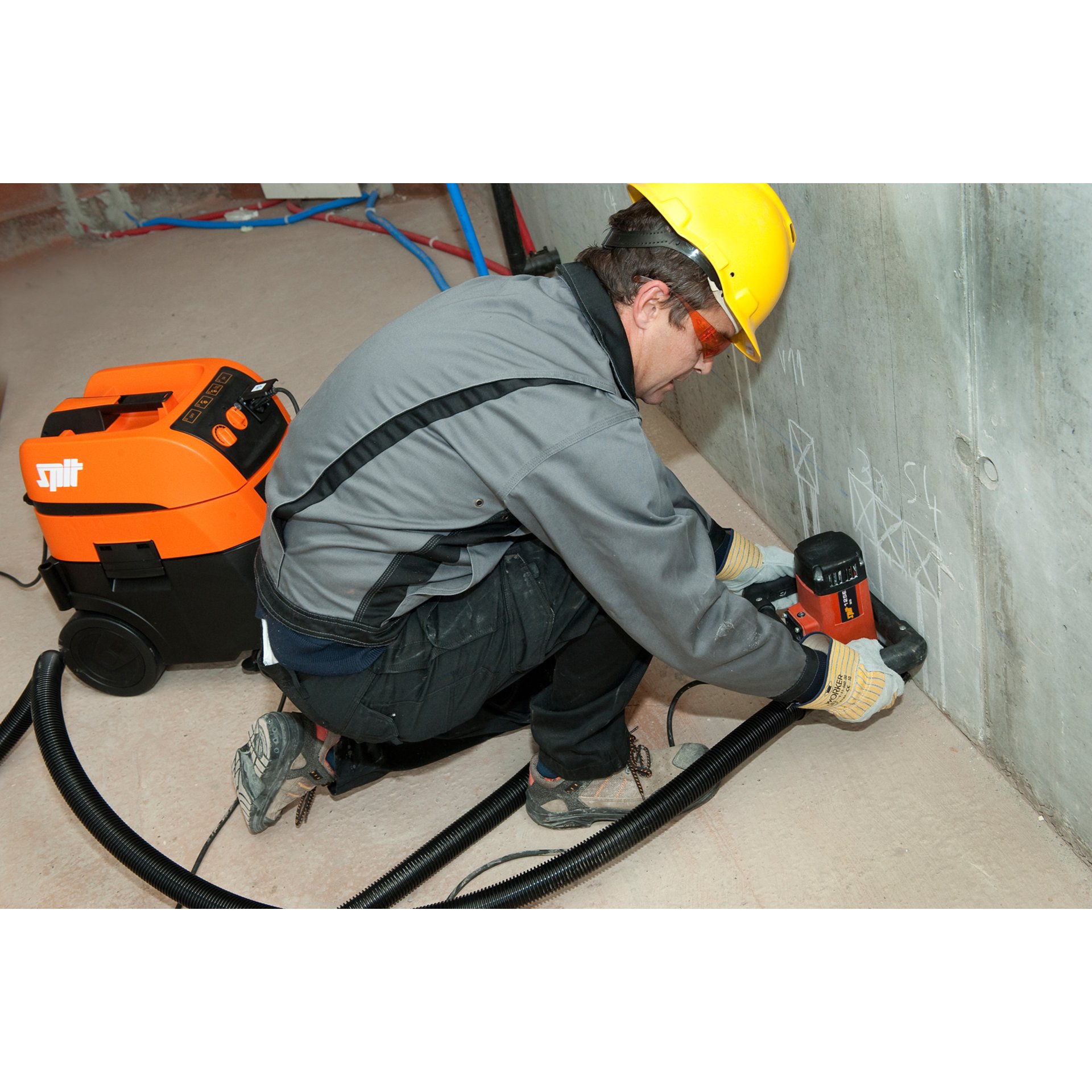 Person, Arbeiter, Elektrische Bohrmaschine, Werkzeug, Schutzhelm