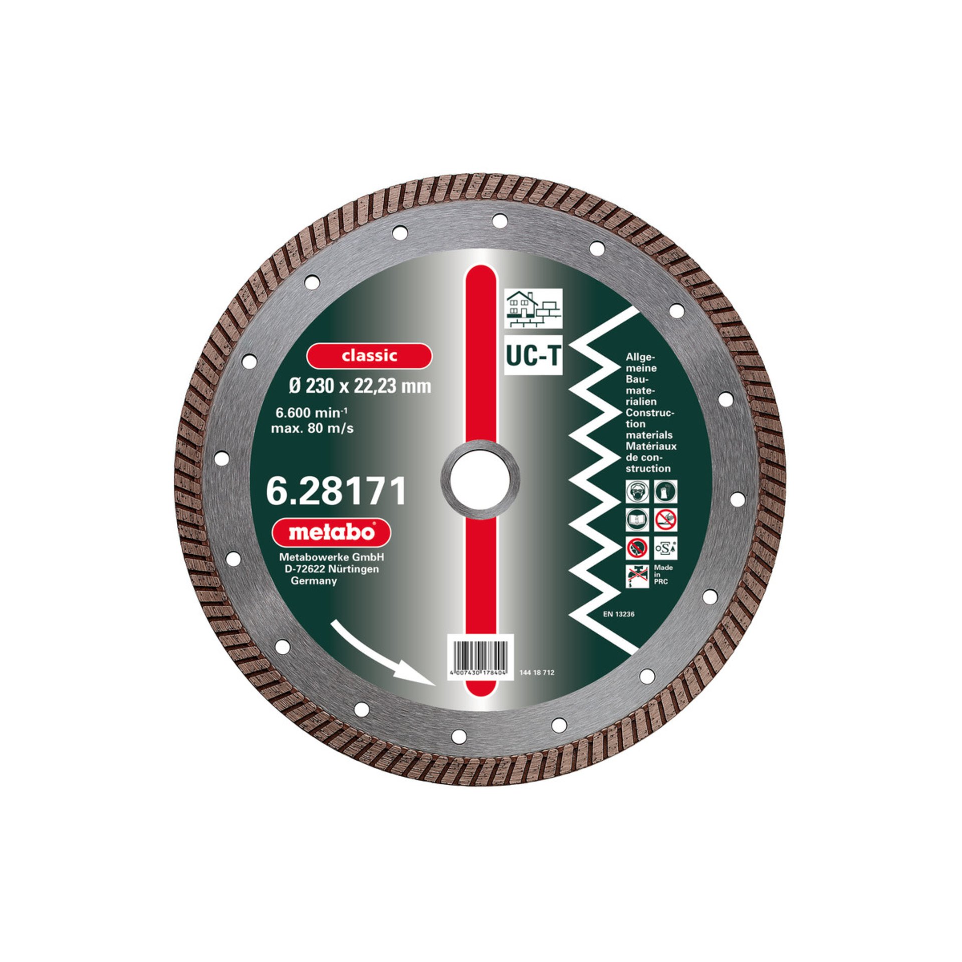 Metabo Dia-TS, 180x2,3x22,23mm, "classic", "UC-T", Turbo, Universal (628170000) Maschine, Sprach, Rad, Elektronik, Hardware