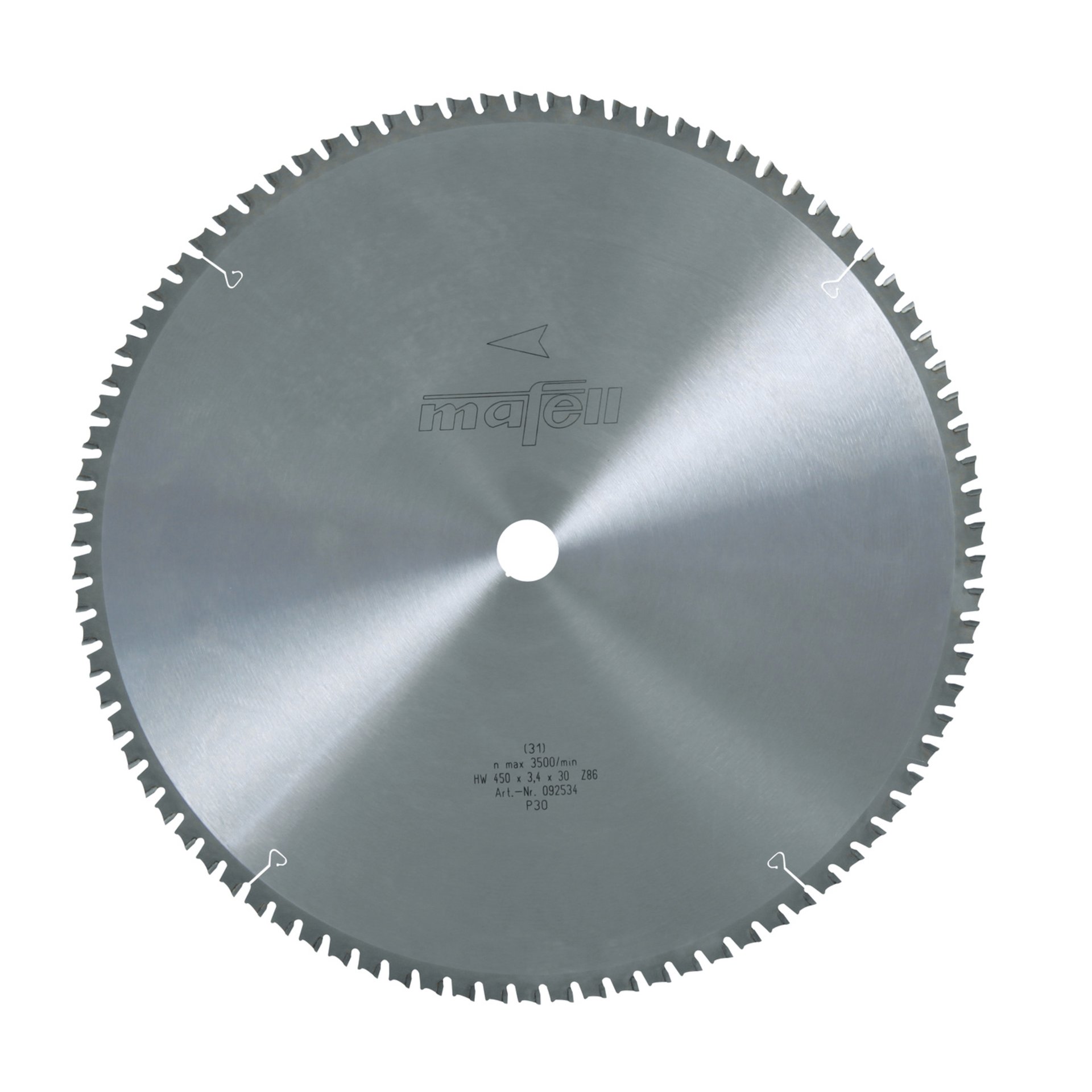Mafell Sägeblatt-HM Sandwich, 450 x 3,0/3,4 x 30 mm, Z 86, FZFA/FZFA, für Sandwichplatten mit Metalleinlage oder Metalldeckschichten