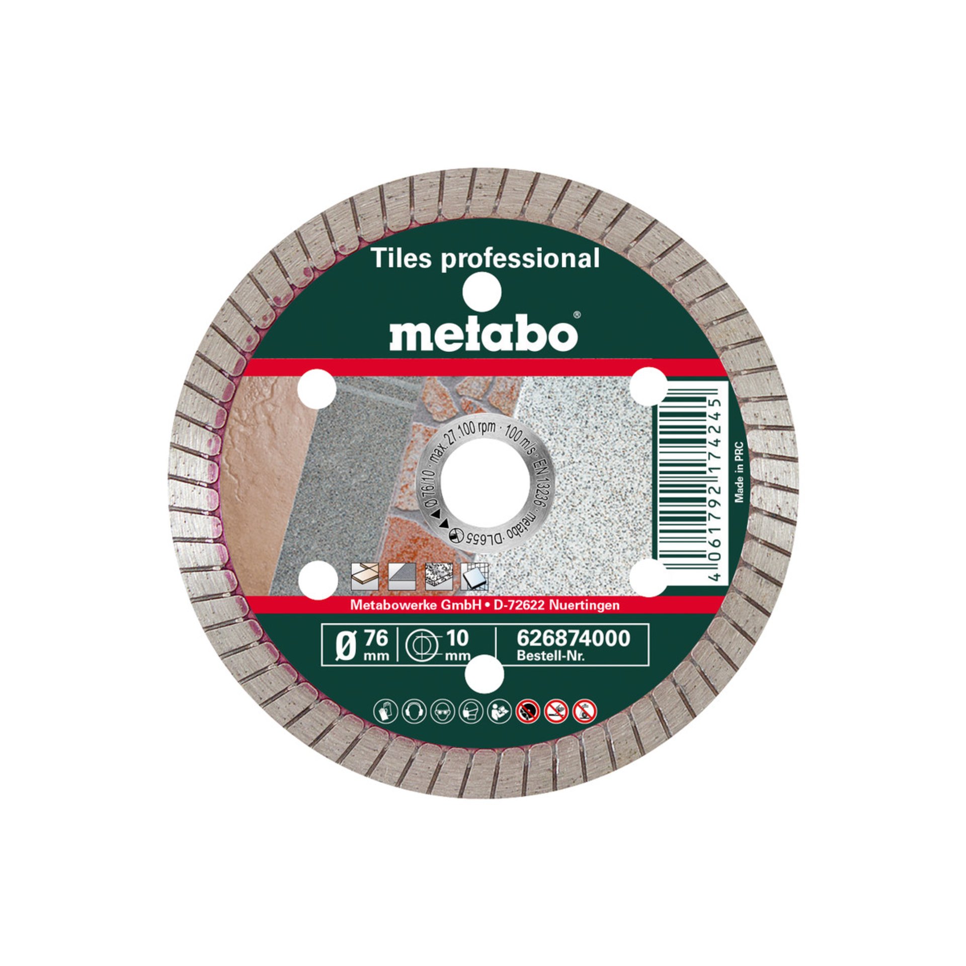 Metabo Diamanttrennscheibe, 76x10,0mm, "TP", Fliesen "professional" (626874000) Maschine, Sprach, Rad