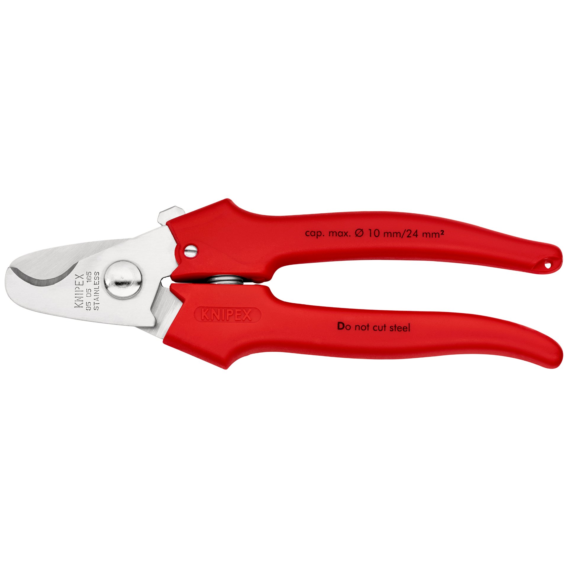 KNIPEX 95 05 165 Kabelschere Griffe mit Kunststoff umspritzt mit Kunststoff umspritzt 165 mm