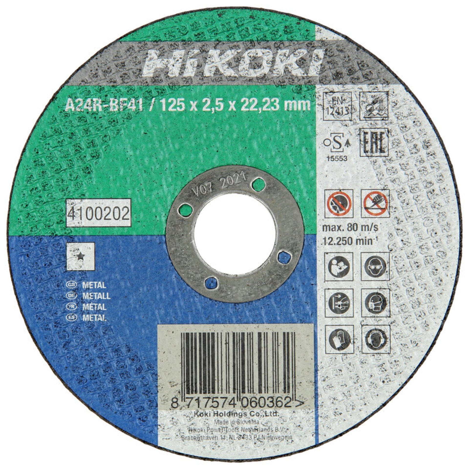 Hikoki Trennscheibe Stahl, gerade oder gekröpft, F41, F42 Disk, Dvd