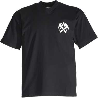 DACHDECKER-T-Shirt schwarz V-Ausschnitt, JOB